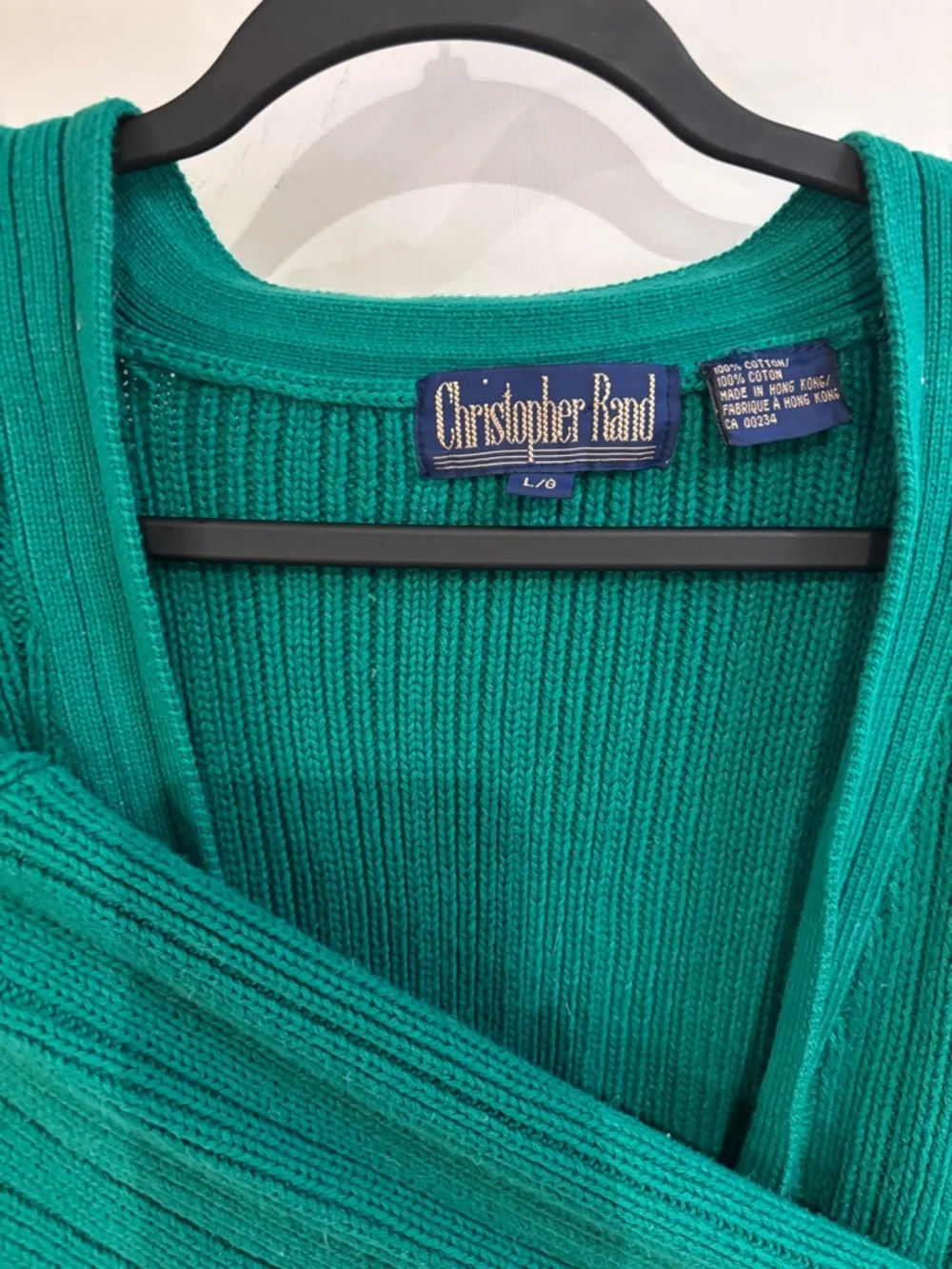 Christopher Radko Teal Ribbed Button-Front Cardigan - Picture 2 of 3